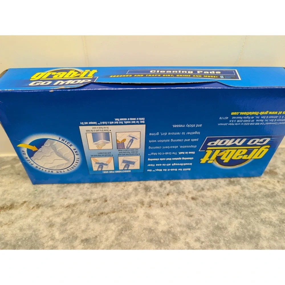 DISCONTINUED Johnson Grab It Go Mop Cleaning Pads Refill 6 Pads